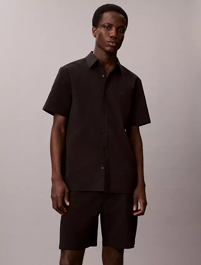 Pantalones cortos de seersucker sin tirantes Pantalones cortos de seersucker sin tirantes