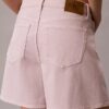 Pantalones cortos de talle alto y corte en A teñidos en prenda Pantalones cortos de talle alto y corte en A teñidos en prenda