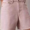 Pantalones cortos de talle alto y corte en A teñidos en prenda Pantalones cortos de talle alto y corte en A teñidos en prenda