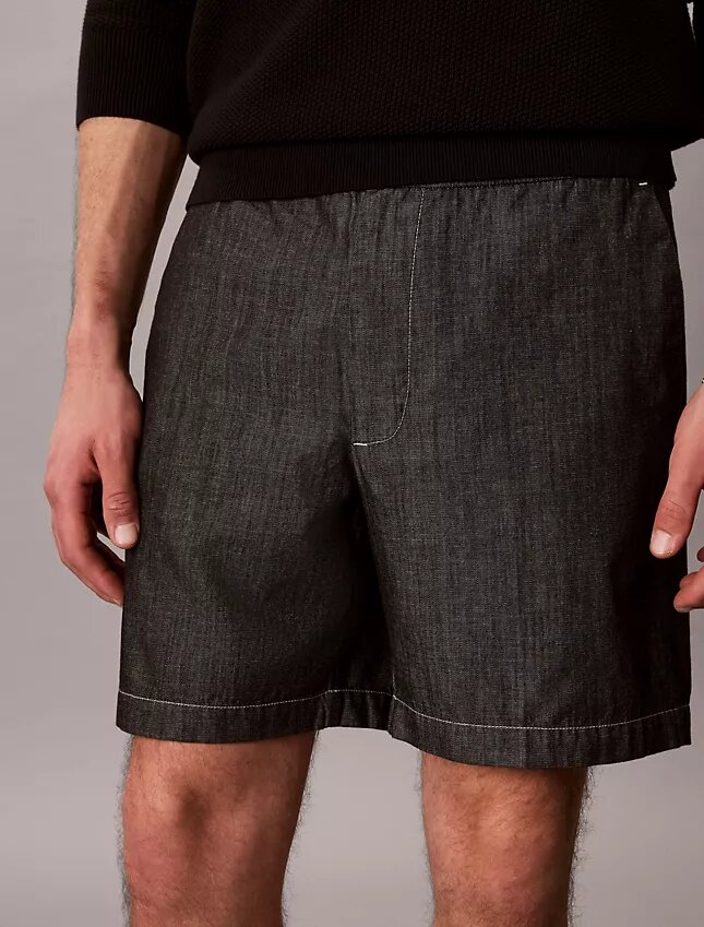 Pantalones cortos rectos de cambray de 7 pulgadas Pantalones cortos rectos de cambray de 7 pulgadas