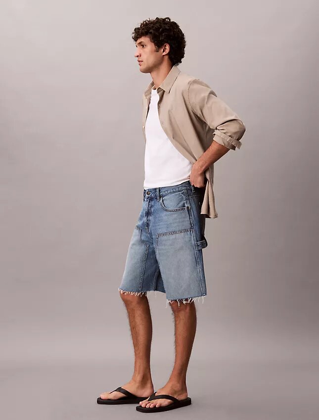 Pantalones cortos utilitarios de Denim estilo 90 Pantalones cortos utilitarios de Denim estilo 90