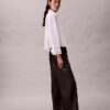 Pantalones de 5 bolsillos de imitación de cuero Pantalones de 5 bolsillos de imitación de cuero