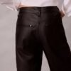 Pantalones de 5 bolsillos de imitación de cuero Pantalones de 5 bolsillos de imitación de cuero
