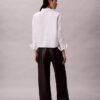 Pantalones de 5 bolsillos de imitación de cuero Pantalones de 5 bolsillos de imitación de cuero