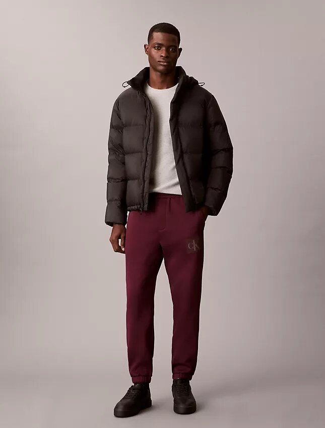 Pantalones de chándal con gráfico de Monogram en capas de felpa Pantalones de chándal con gráfico de Monogram en capas de felpa