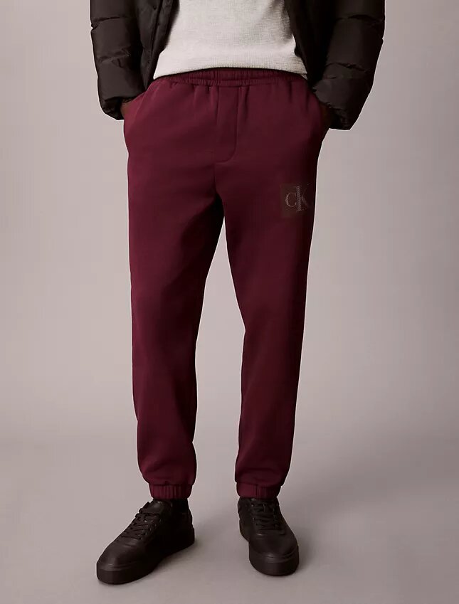 Pantalones de chándal con gráfico de Monogram en capas de felpa Pantalones de chándal con gráfico de Monogram en capas de felpa