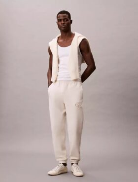 Pantalones de chándal con parche de monograma de felpa