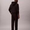 Pantalones de chándal con parche de monograma de felpa Pantalones de chándal con parche de monograma de felpa