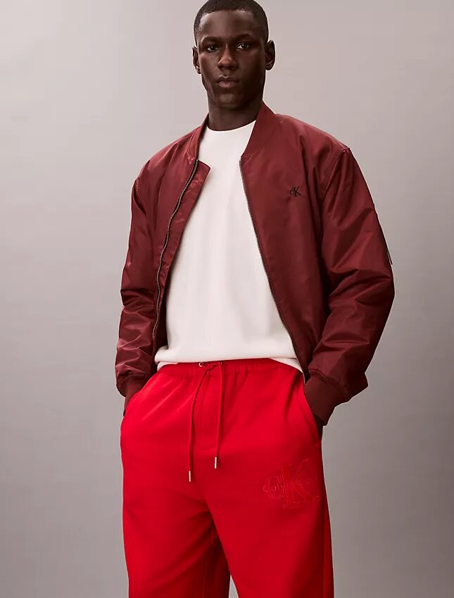 Pantalones de chándal de felpa con monólogo Pantalones de chándal de felpa con monólogo