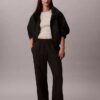 Pantalones de chándal de felpa de pierna ancha con Monólogo