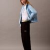 Pantalones de chándal de felpa de pierna ancha con Monólogo