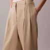Pantalones de corte ancho en mezcla de lino Pantalones de corte ancho en mezcla de lino