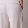 Pantalones de corte ancho en mezcla de lino Pantalones de corte ancho en mezcla de lino