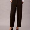 Pantalones de corte recto de sarga elástica de algodón Pantalones de corte recto de sarga elástica de algodón