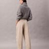 Pantalones de corte recto de sarga elástica de algodón Pantalones de corte recto de sarga elástica de algodón