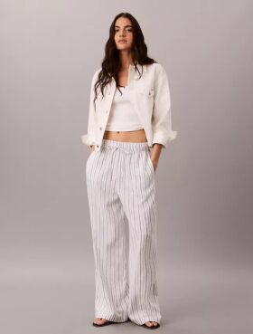 Pantalones de lino y algodón sin cremallera