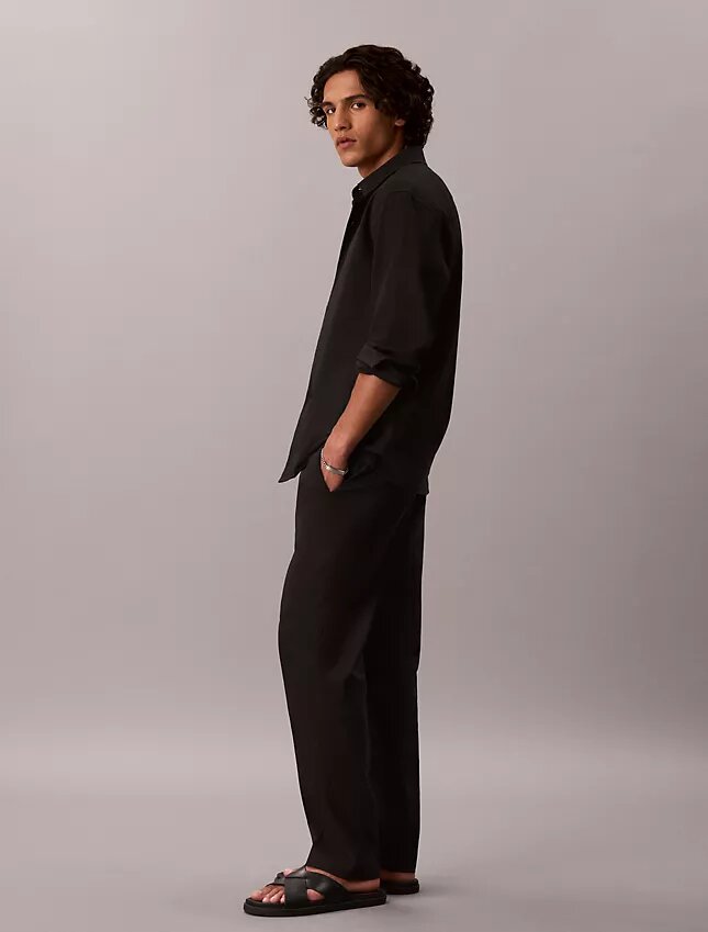 Pantalones de mezcla de lino Pantalones de mezcla de lino