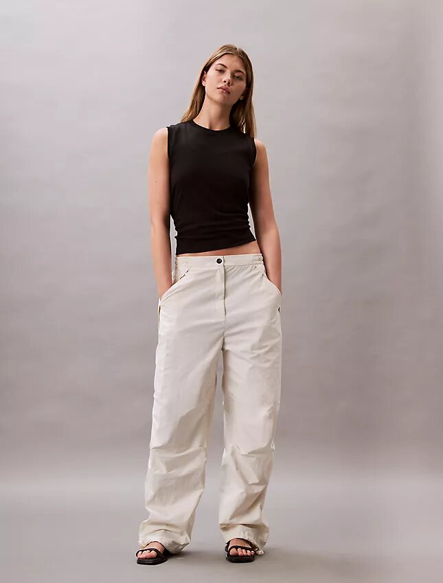Pantalones de paracaídas de nailon arrugado Pantalones de paracaídas de nailon arrugado