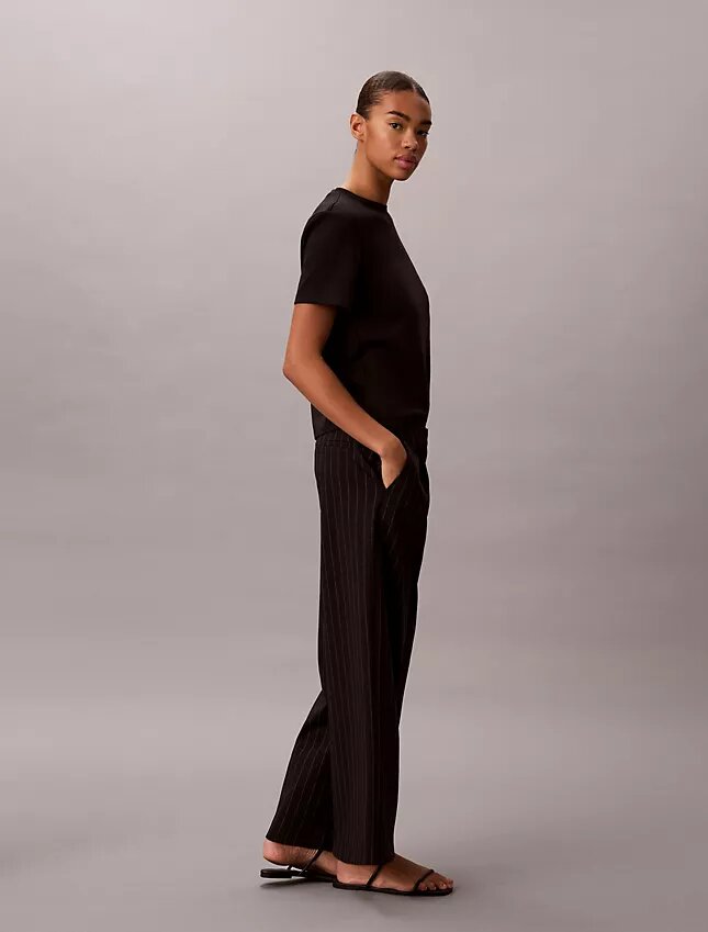 Pantalones de pierna ancha a rayas de ponte Pantalones de pierna ancha a rayas de ponte