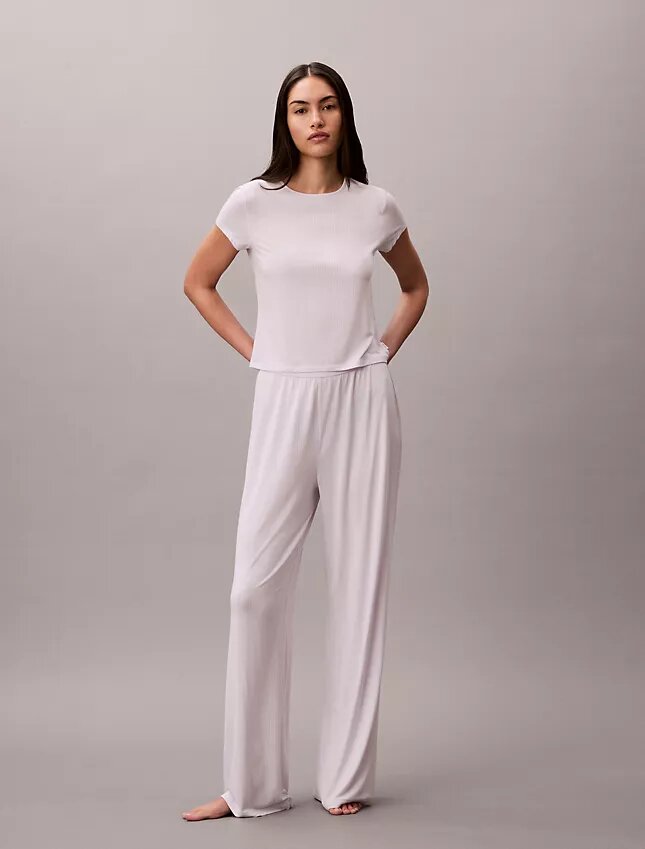 Pantalones de pierna ancha con tejido Modal elástico y punto de caída Pantalones de pierna ancha con tejido Modal elástico y punto de caída