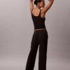 Pantalones de pierna ancha con tejido Modal elástico y punto de caída Pantalones de pierna ancha con tejido Modal elástico y punto de caída