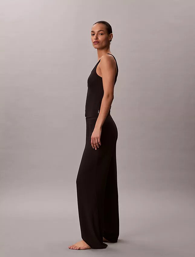 Pantalones de pierna ancha con tejido Modal elástico y punto de caída Pantalones de pierna ancha con tejido Modal elástico y punto de caída