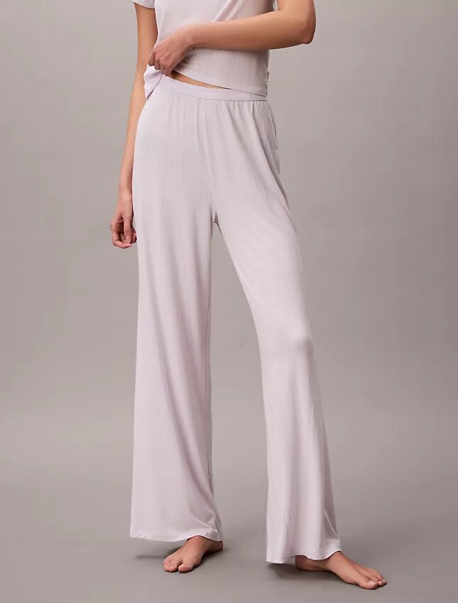 Pantalones de pierna ancha con tejido Modal elástico y punto de caída Pantalones de pierna ancha con tejido Modal elástico y punto de caída