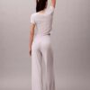 Pantalones de pierna ancha con tejido Modal elástico y punto de caída Pantalones de pierna ancha con tejido Modal elástico y punto de caída