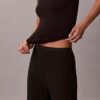 Pantalones de pierna ancha con tejido Modal elástico y punto de caída Pantalones de pierna ancha con tejido Modal elástico y punto de caída