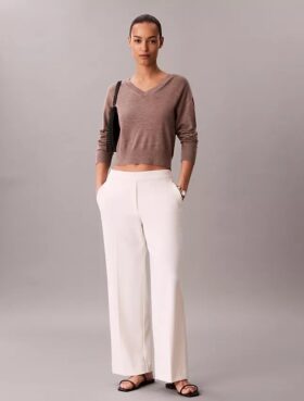 Pantalones de viaje de crepé elástico