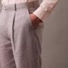 Pantalones plisados de mezcla de lino Pantalones plisados de mezcla de lino