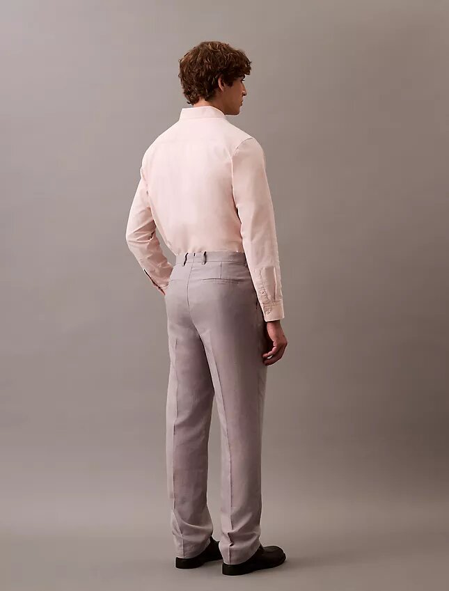 Pantalones plisados de mezcla de lino Pantalones plisados de mezcla de lino