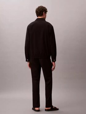 Pantalones rectos de seersucker