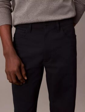 Pantalones rectos elásticos estándar de 5 bolsillos