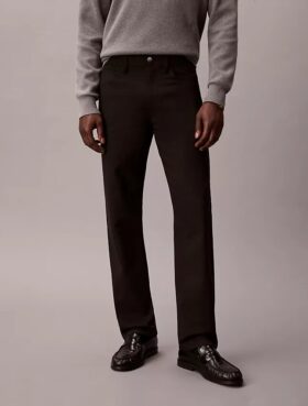 Pantalones rectos elásticos estándar de 5 bolsillos