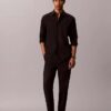 Pantalones sin cremallera con pliegues de mezcla de lino Pantalones sin cremallera con pliegues de mezcla de lino