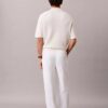 Pantalones sin cremallera con pliegues de mezcla de lino Pantalones sin cremallera con pliegues de mezcla de lino