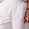 Pantalones sin cremallera con pliegues de mezcla de lino Pantalones sin cremallera con pliegues de mezcla de lino