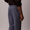 Pantalones sin cremallera con pliegues de mezcla de lino