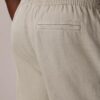 Pantalones sin cremallera con pliegues de mezcla de lino Pantalones sin cremallera con pliegues de mezcla de lino