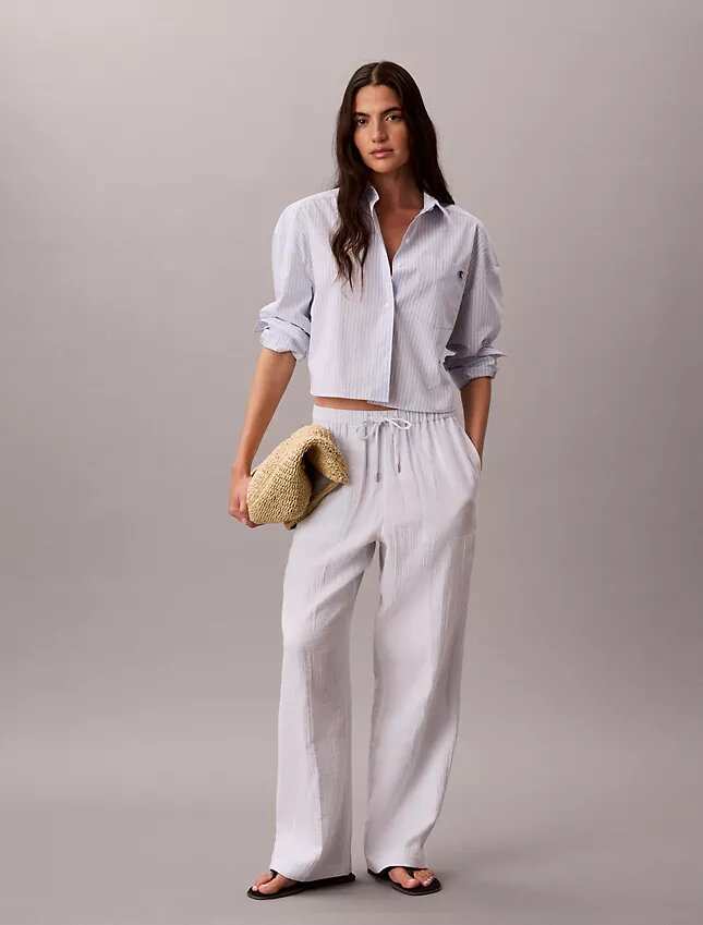 Pantalones sin cremallera de doble gasa Pantalones sin cremallera de doble gasa