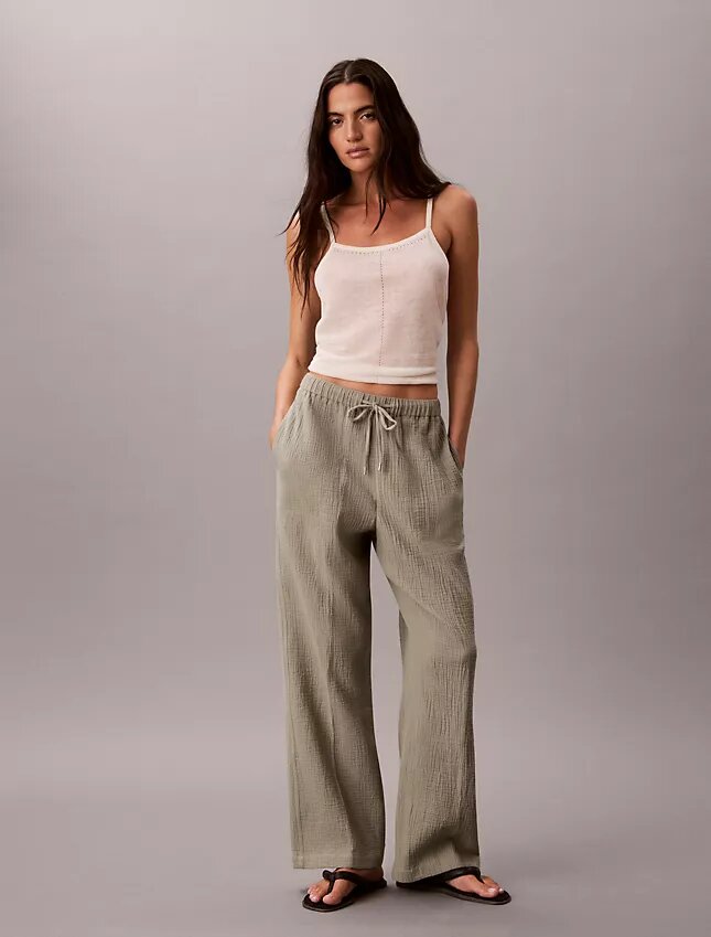Pantalones sin cremallera de doble gasa Pantalones sin cremallera de doble gasa