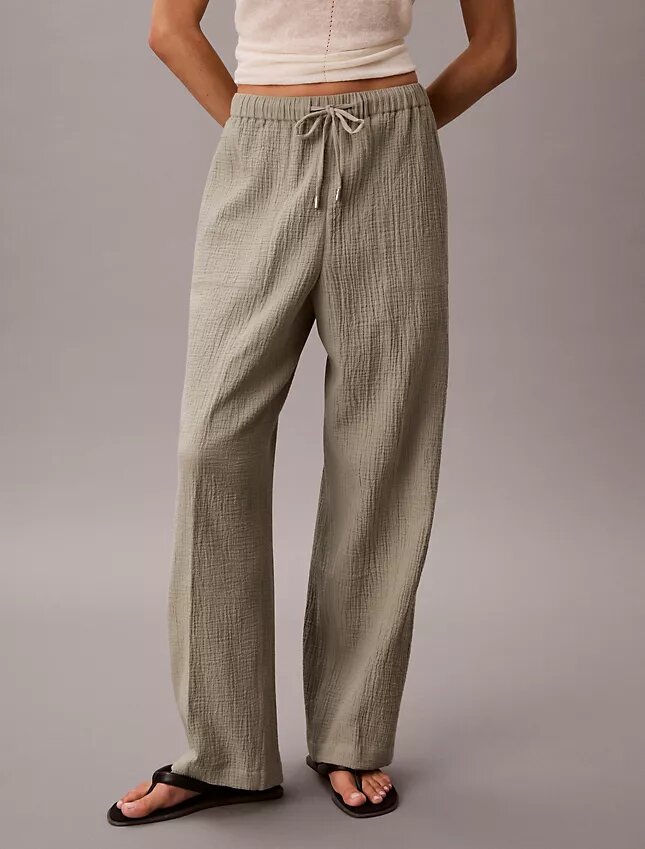 Pantalones sin cremallera de doble gasa Pantalones sin cremallera de doble gasa