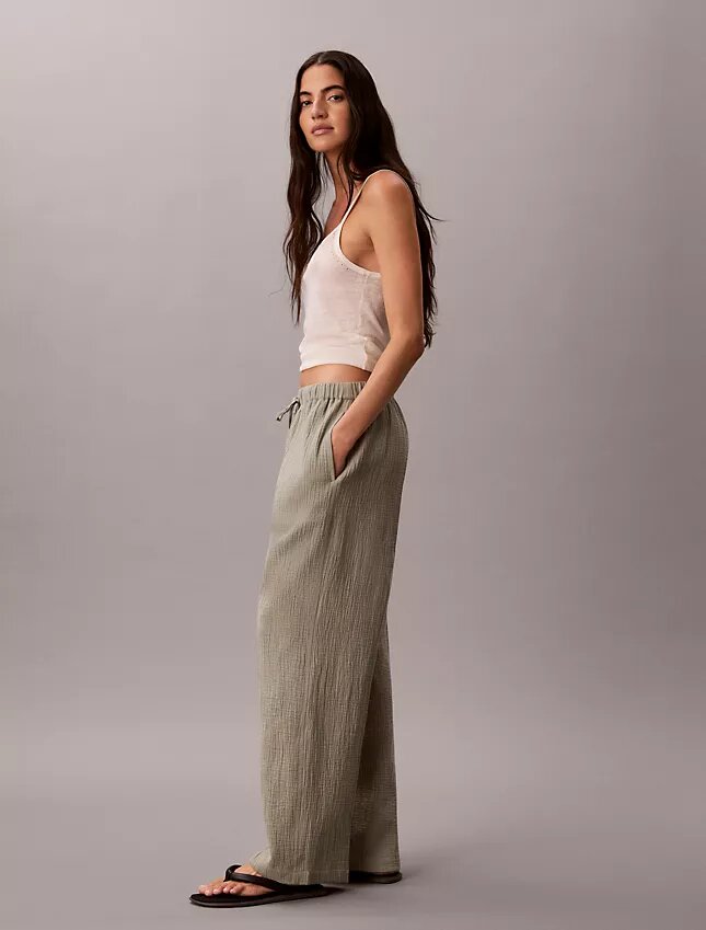 Pantalones sin cremallera de doble gasa Pantalones sin cremallera de doble gasa