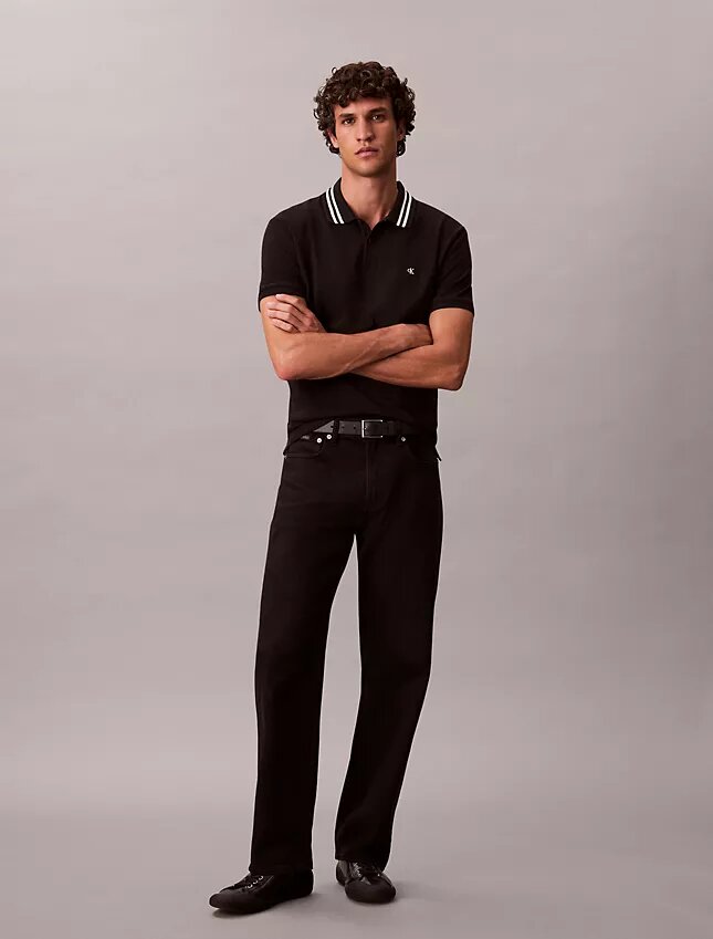 Polo clásico con ribetes de piqué y Monogram Polo clásico con ribetes de piqué y Monogram
