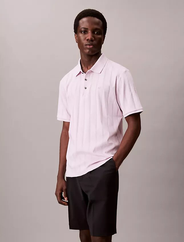 Polo clásico de canalé multicolor Polo clásico de canalé multicolor