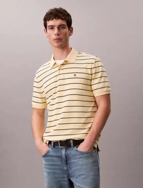 Polo clásico de rayas de piqué de algodón