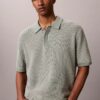 Polo de algodón liso con tejido de gofre