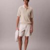 Polo de algodón liso con tejido de gofre
