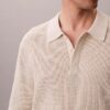 Polo de algodón liso con tejido de gofre